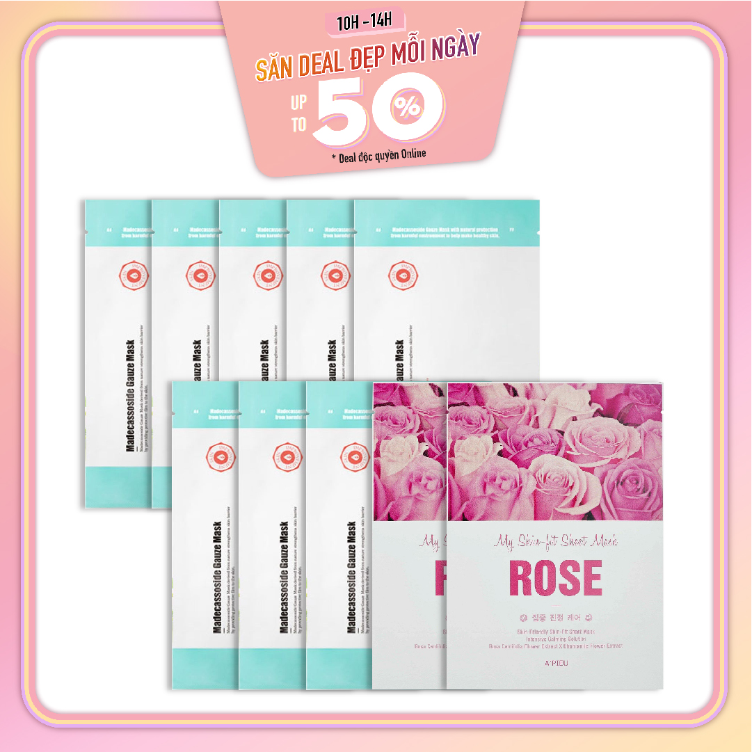 Combo 10 Mặt Nạ Cấp Ẩm, Phục Hồi Da Khỏe Đẹp A'pieu Madecassoside Gauze