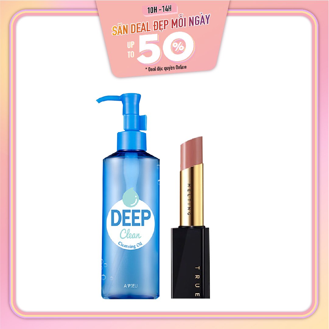 Combo Son Thỏi & Dầu Tẩy Trang A'pieu Deep Clean Cleansing Oil 160Ml