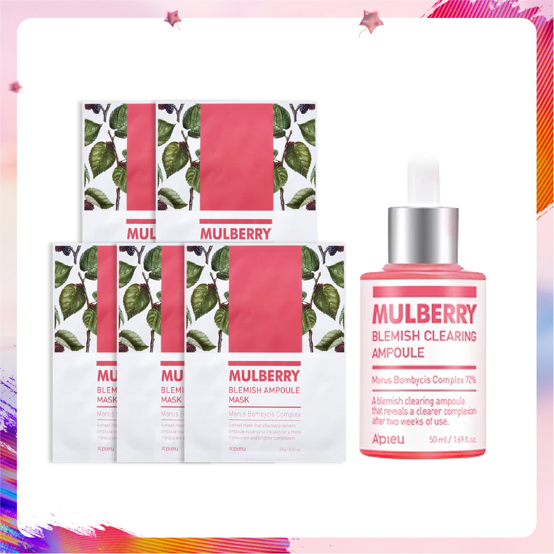 Combo Mặt Nạ Và Tinh Chất Dưỡng Làm Sáng Da A'pieu Mulberry Blemish Clearing Ampoule
