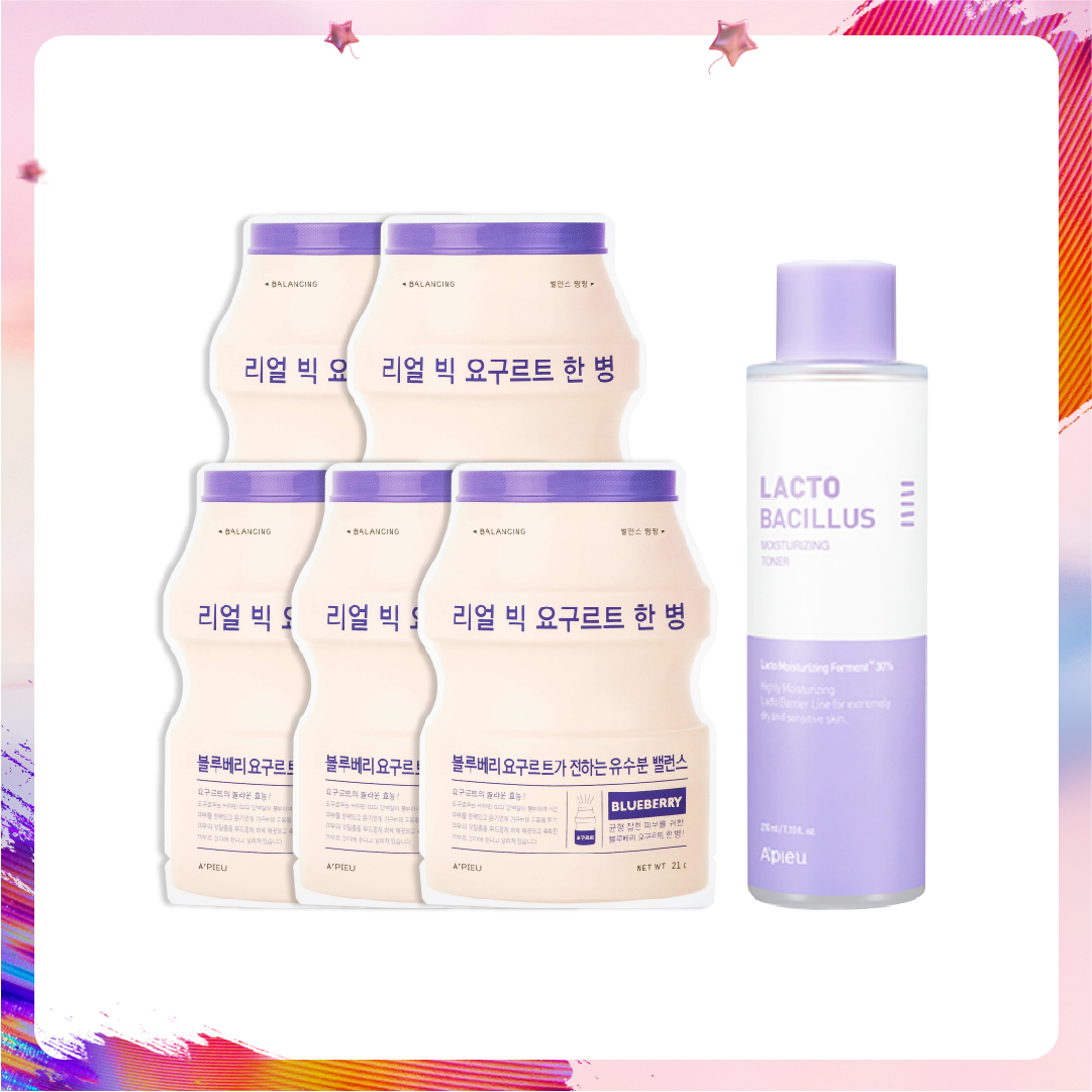 Combo Mặt Nạ Và Nước Cân Bằng Dưỡng Ẩm A'pieu Lactobacillus Moisturizing Toner