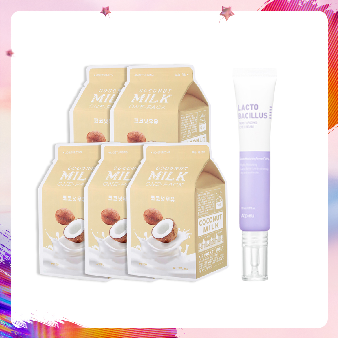 Combo Mặt Nạ Và Kem Dưỡng Vùng Mắt A'pieu Lactobacillus Moisturizing Eye Cream