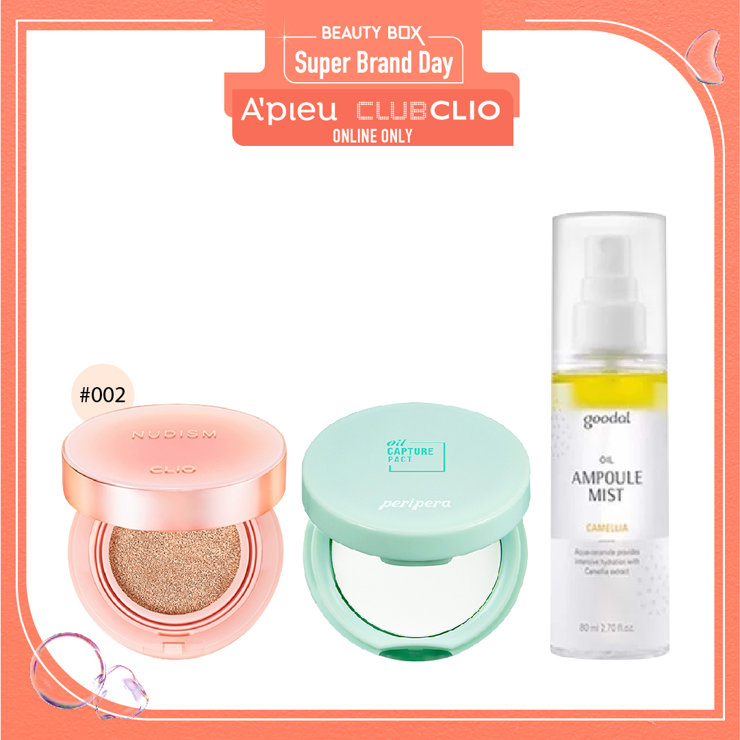 Combo Phấn Nước Dưỡng Ẩm, Che Phủ Cao Clio Nudism Hyaluronic Cover Cushion 02 Lingerie