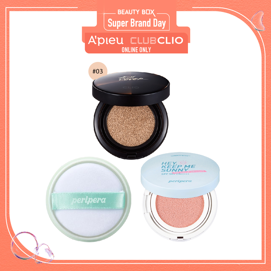Combo Phấn Nước Che Phủ Hoàn Hảo Clio Kill Cover Conceal Cushion Spf45/Pa+ + 03 Linen