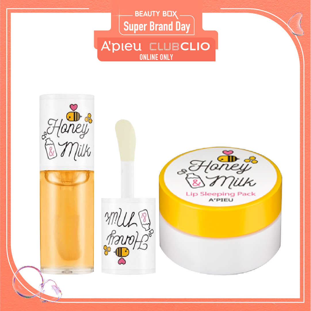 Combo Son Dưỡng Môi Dạng Dầu A'pieu Honey & Milk Lip Oil