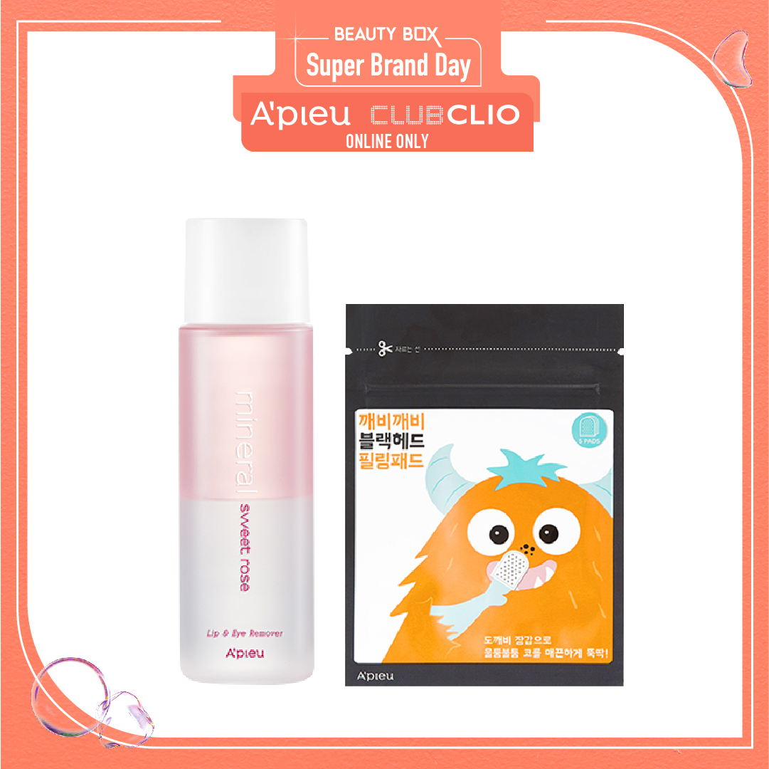 Combo Tẩy Trang Mắt Môi A'pieu Mineral Lip&Eye Remover (Sweet Rose)
