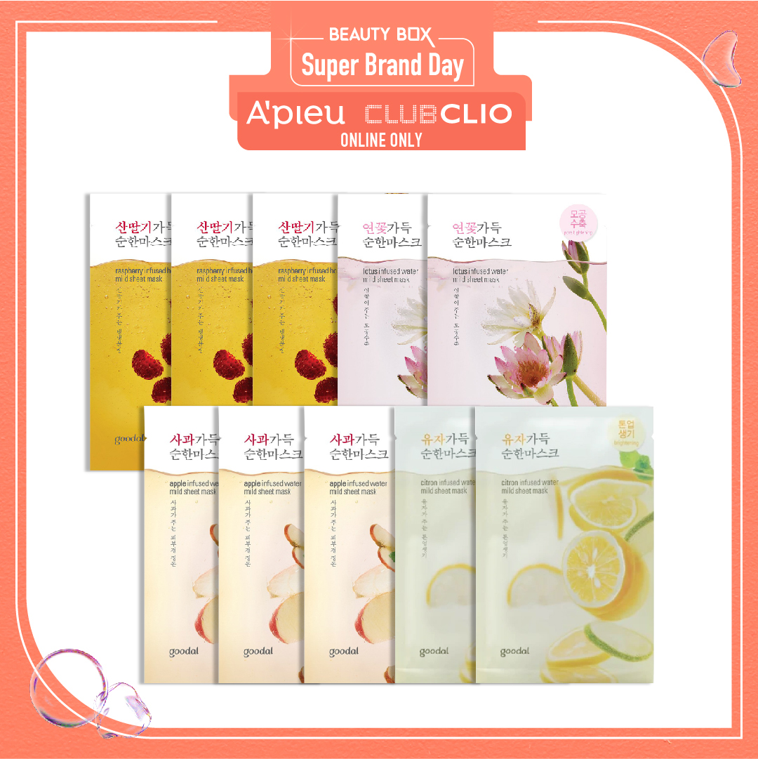 Combo 10 Mặt Nạ Nuôi Dưỡng Da Sáng Mịn Goodal Infused Water Mild Sheet