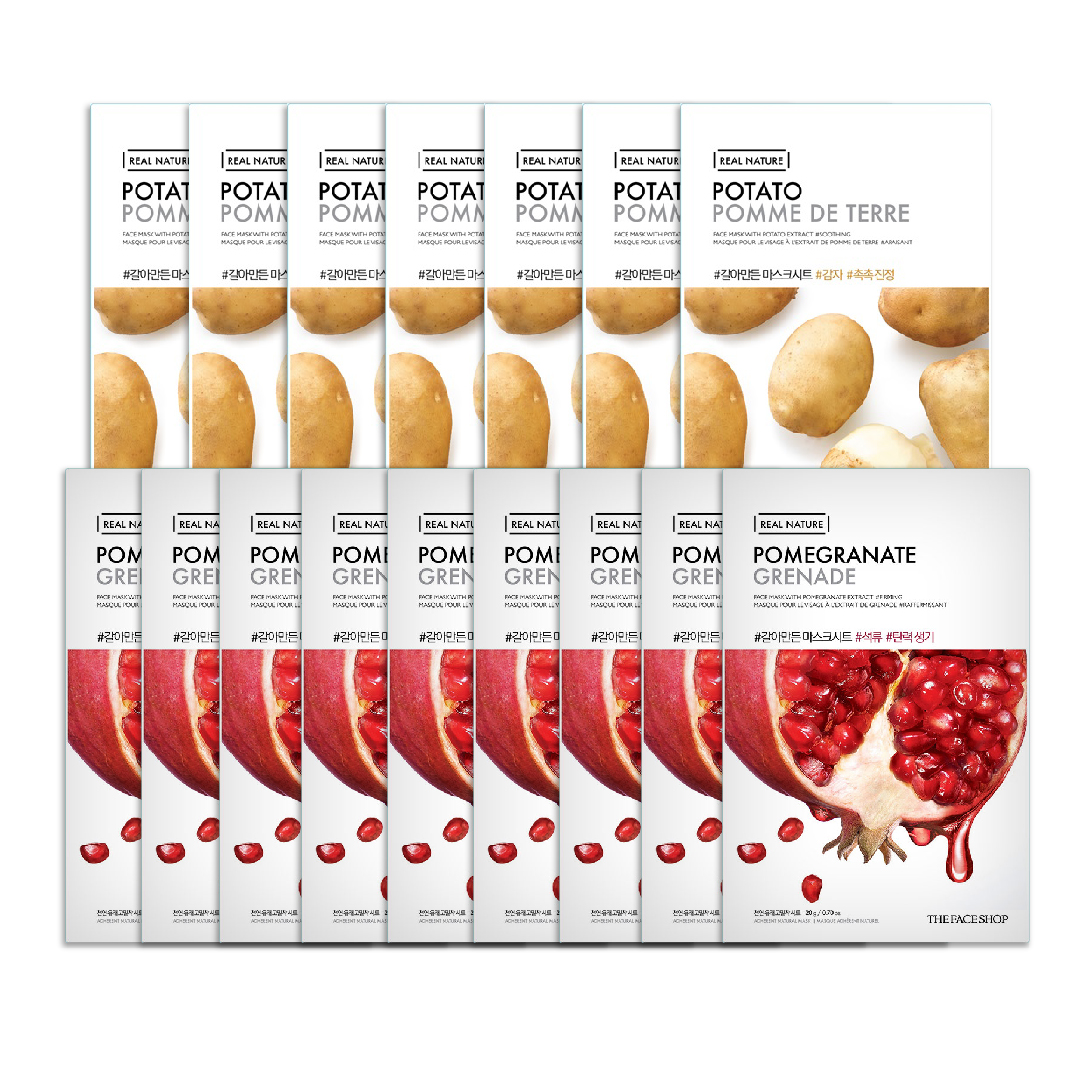 Combo 7 Mặt Nạ Giấy Cấp Ẩm Dưỡng Sáng Da Thefaceshop Real Nature Potato (Khoai Tây)