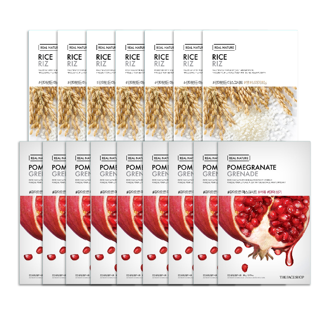 Combo Mặt Nạ Làm Sáng Da Thefaceshop Real Nature Rice (Gạo)