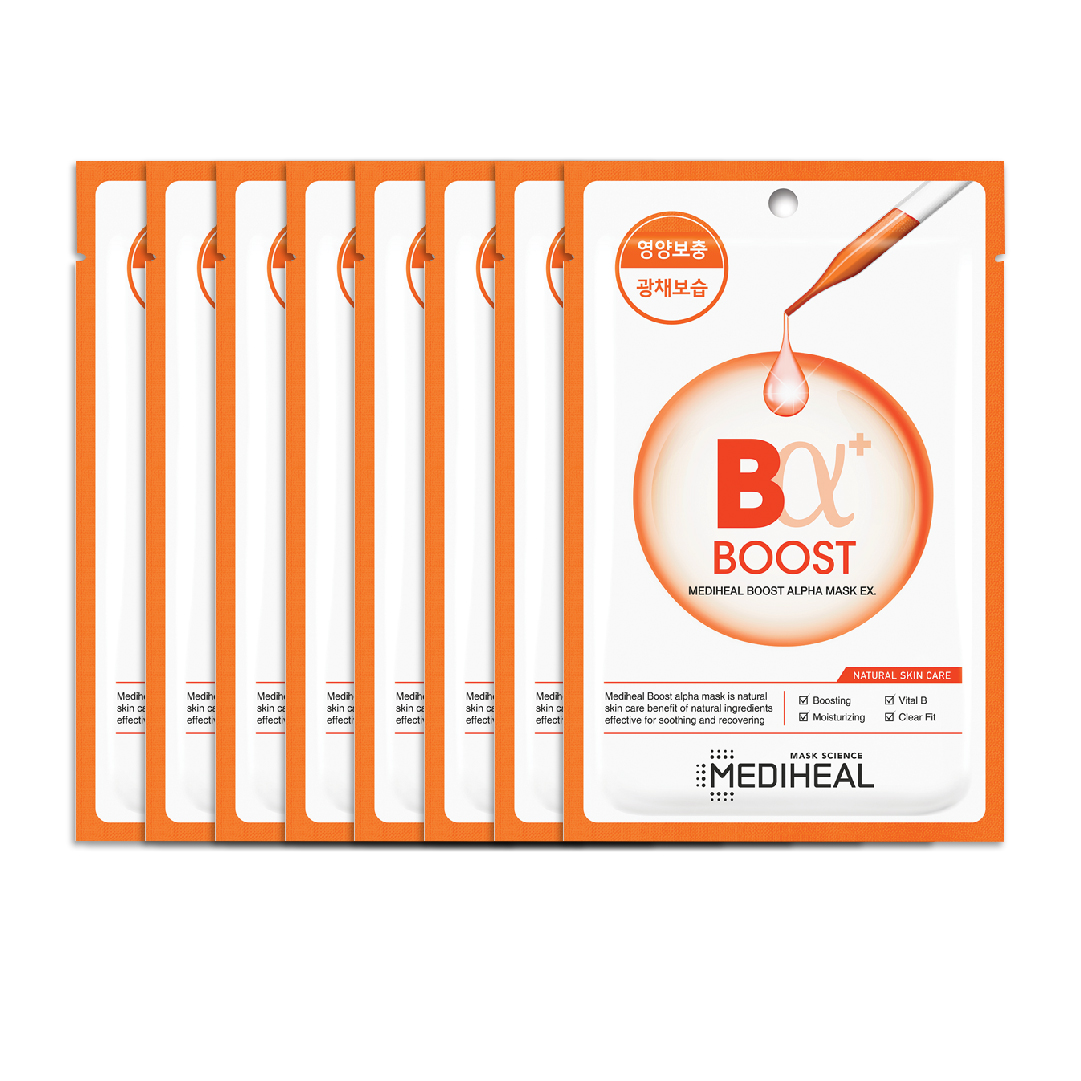 [Mua 4 Tặng 4] Combo Mặt Nạ Làm Mịn, Đều Màu Da Mediheal Boost Alpha Mask Ex (23Ml X 8 Miếng)