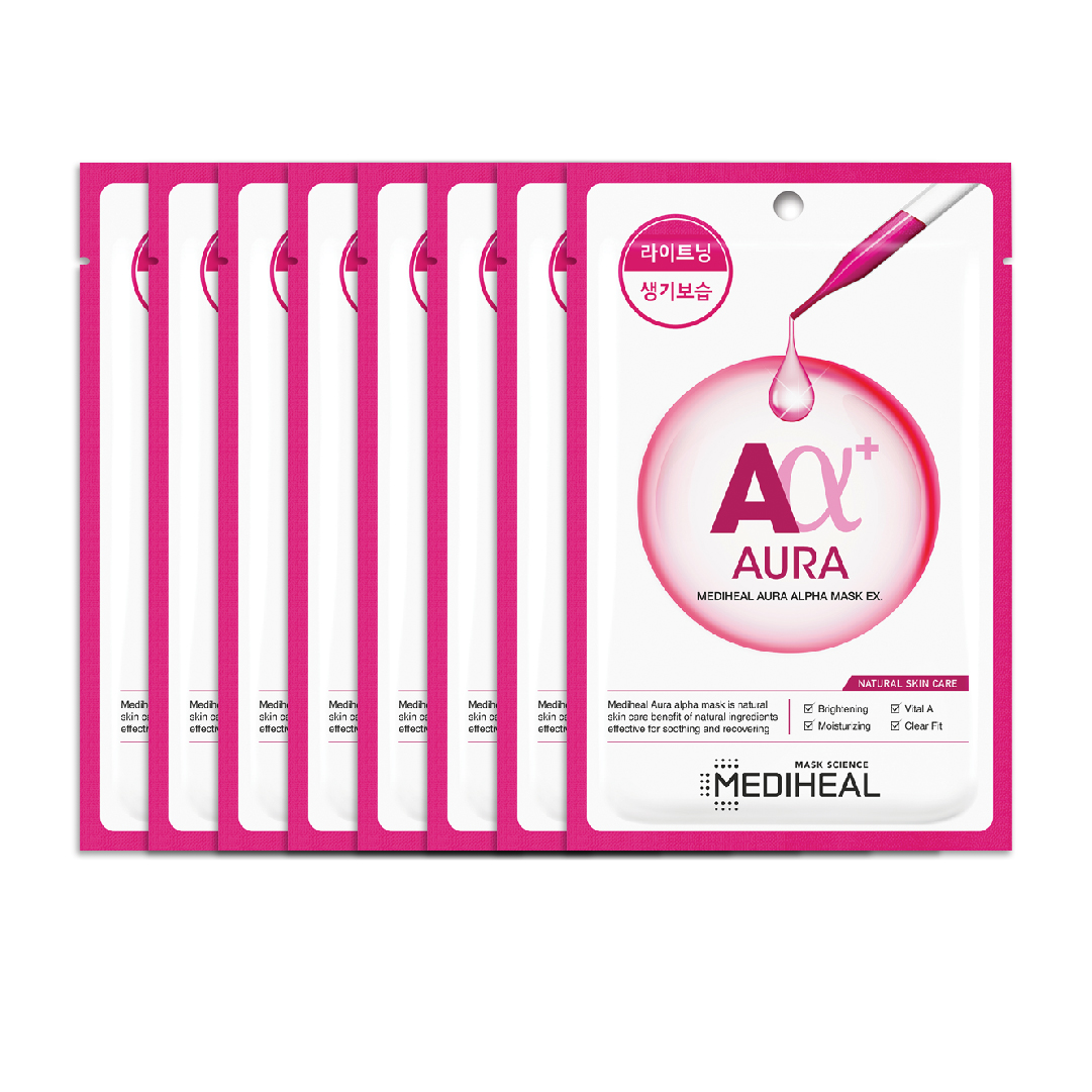 [Mua 4 Tặng 4] Combo Mặt Nạ Dưỡng Sáng Da Mediheal Aura Alpha Mask Ex 23Mlx 8 Miếng