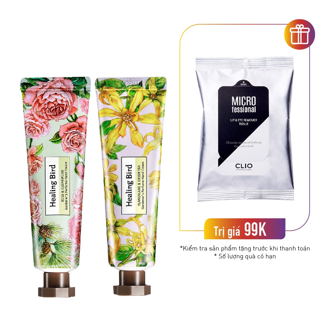 Combo 2 Kem Dưỡng Tay Cung Cấp Ẩm Cho Da Healing Brid Gardener's Perf Handcream (Hương Hoa Hồng + Hương Hoa Ngọc Lang Tây)