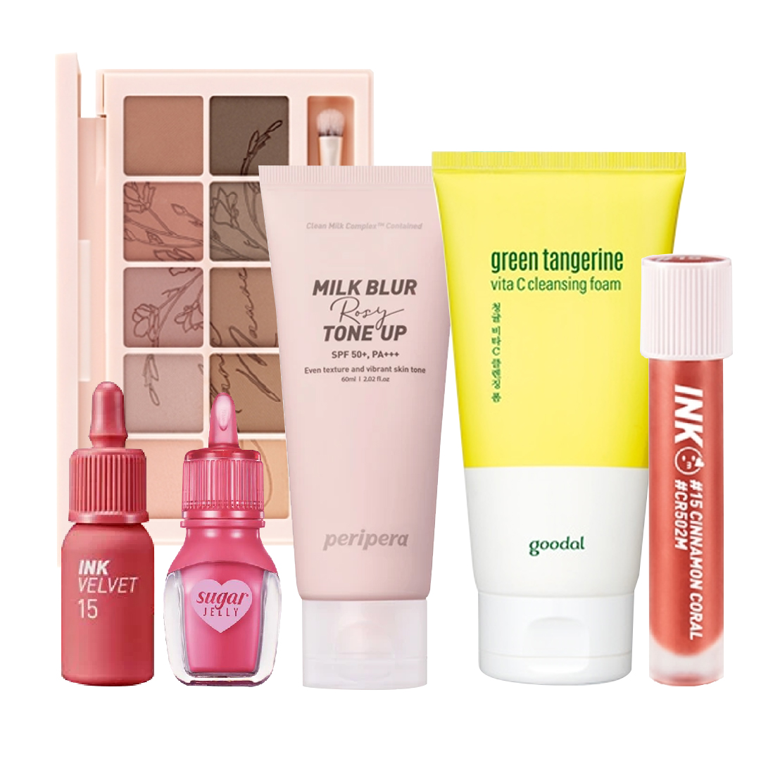 Combo Sữa Rửa Mặt Goodla, Kem Lót Peripera & Bảng Màu Mắt Clio Pro Eye Palette 09 Botanic Mauve