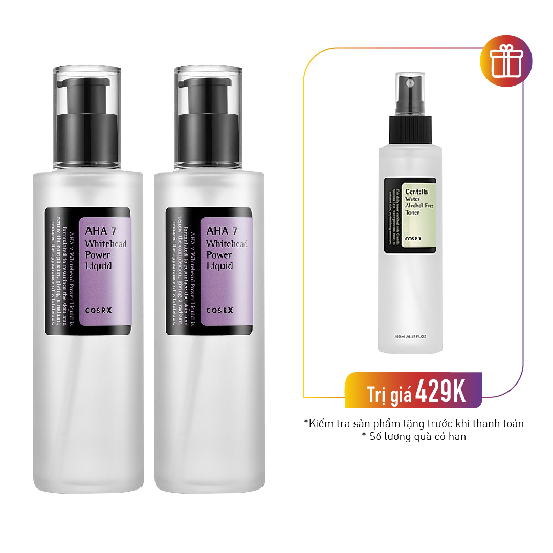 Combo 2 Tinh Chất Dưỡng Chăm Sóc Da Mụn Cosrx Aha 7 Whitehead Power Liquid