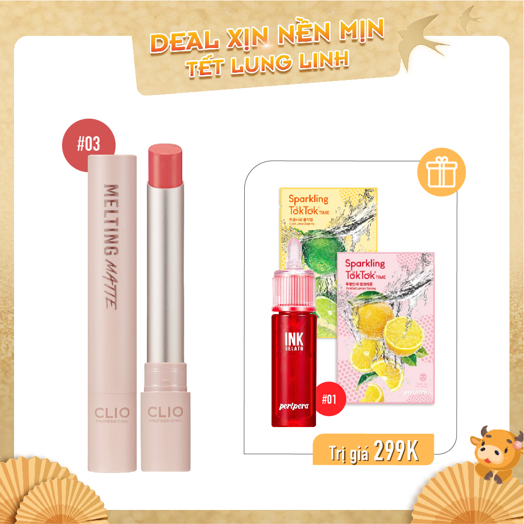 Son Nước & Son Thỏi Lì Clio Melting Matte Lips 04 Kind A Rose
