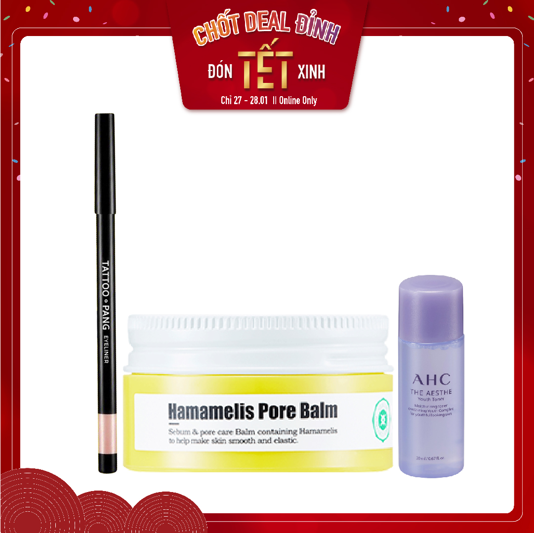 Combo Chì Viền Mắt & Kem Lót A'pieu Hamamelis Pore Balm (3Pc)