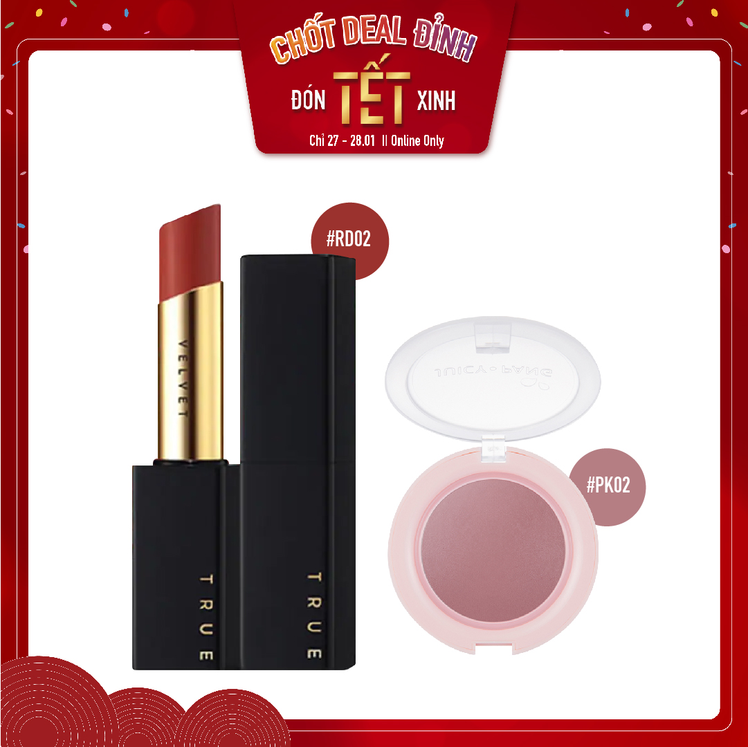 Combo Son Lì & Má Hồng Dạng Kem Hiệu Ứng Căng Mượt A'pieu Juicy - Pang Jelly Blusher Pk01