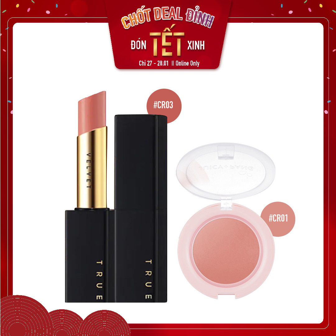 Combo Son Lì & Má Hồng Dạng Kem Hiệu Ứng Căng Mượt A'pieu Juicy - Pang Jelly Blusher Cr01