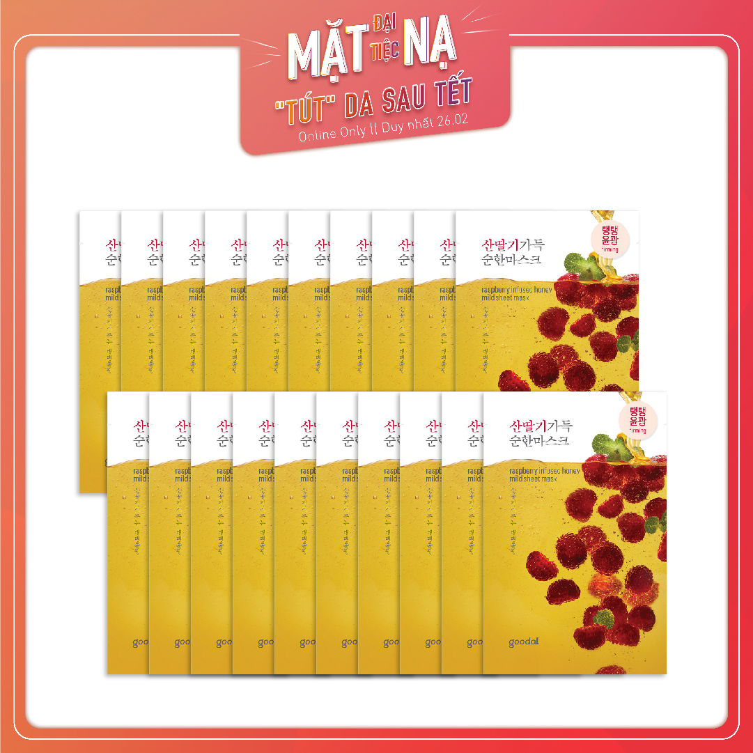 Set 20 Mặt Nạ Làm Sáng & Săn Chắc Da Goodal Raspberry Infused Honey Mild Sheet
