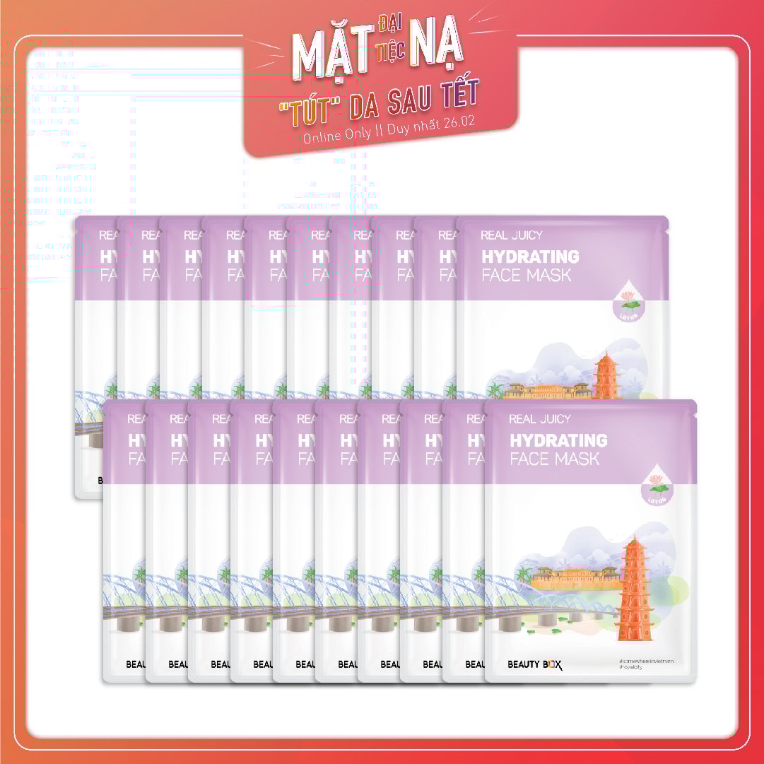Set 20 Mặt Nạ Giấy Cung Cấp Nước Beauty Box Real Juicy Hydrating