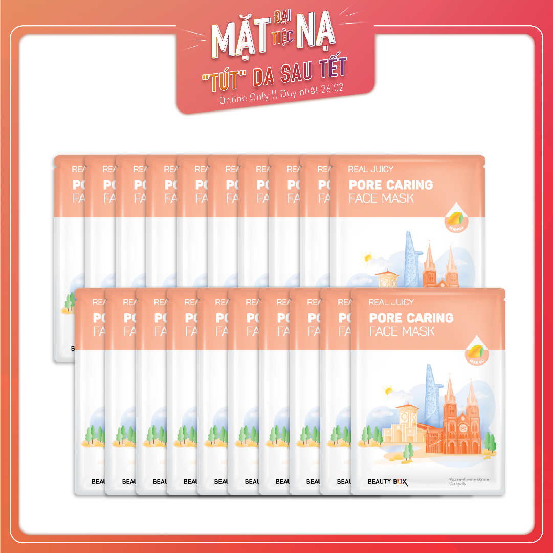 Set 20 Mặt Nạ Giấy Chăm Sóc Lỗ Chân Lông Beauty Box Real Juicy Pore Caring