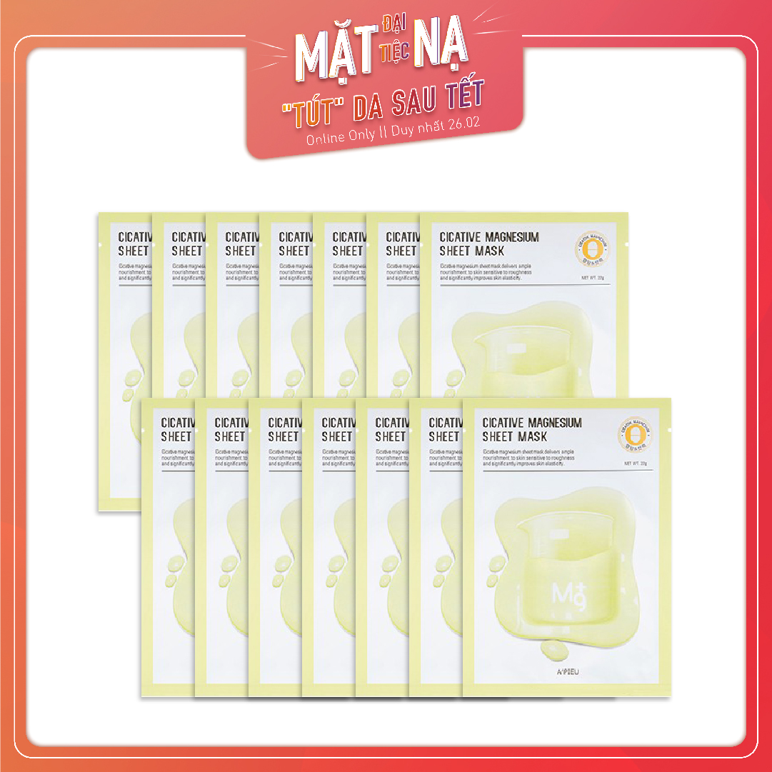 Combo 14 Mặt Nạ Giấy Dưỡng Ẩm A'pieu Cicative Magnesium Sheet