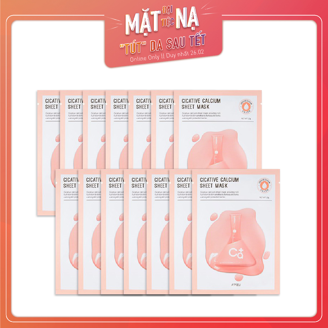 Set 14 Mặt Nạ Giấy Cấp Nước A'pieu Cicative Calcium Sheet