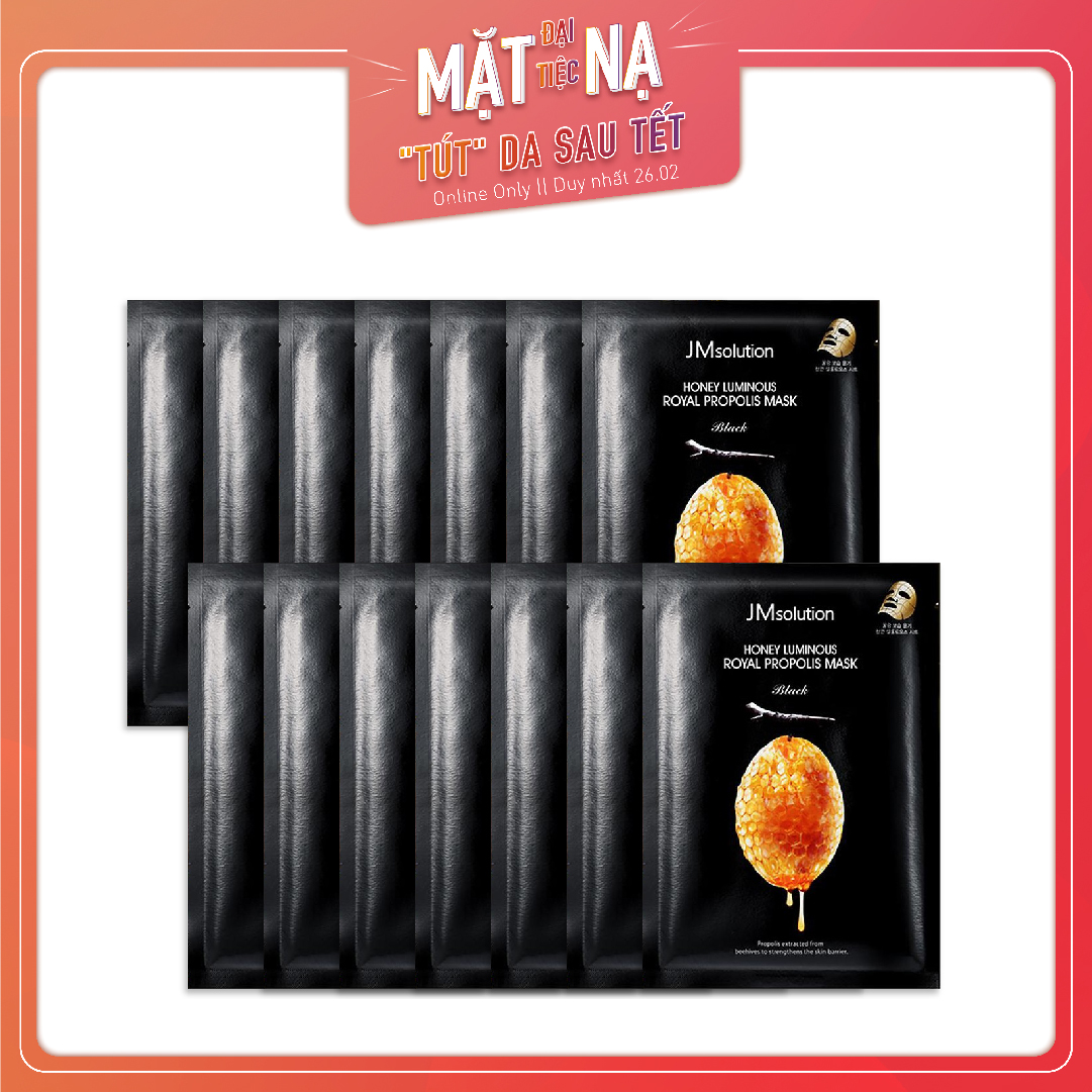 Set 14 Mặt Nạ Giấy Chống Lão Hóa, Săn Mịn Da Jmsolution Honey Luminous Royal Propolis