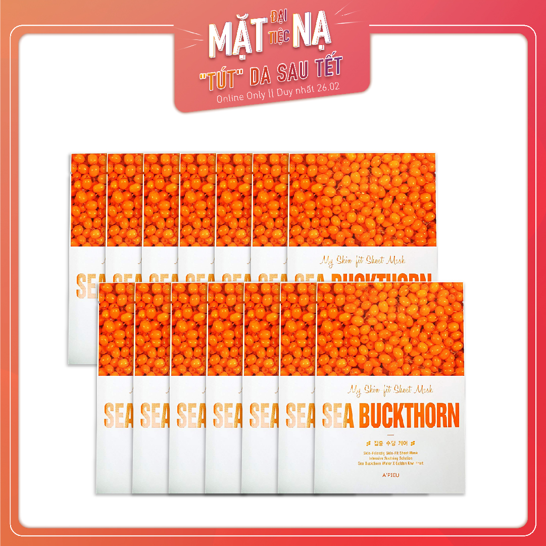 Set 14 Mặt Nạ Giấy Làm Sáng Da A'pieu My Skin Fit Sheet (Sea Buckthorn)