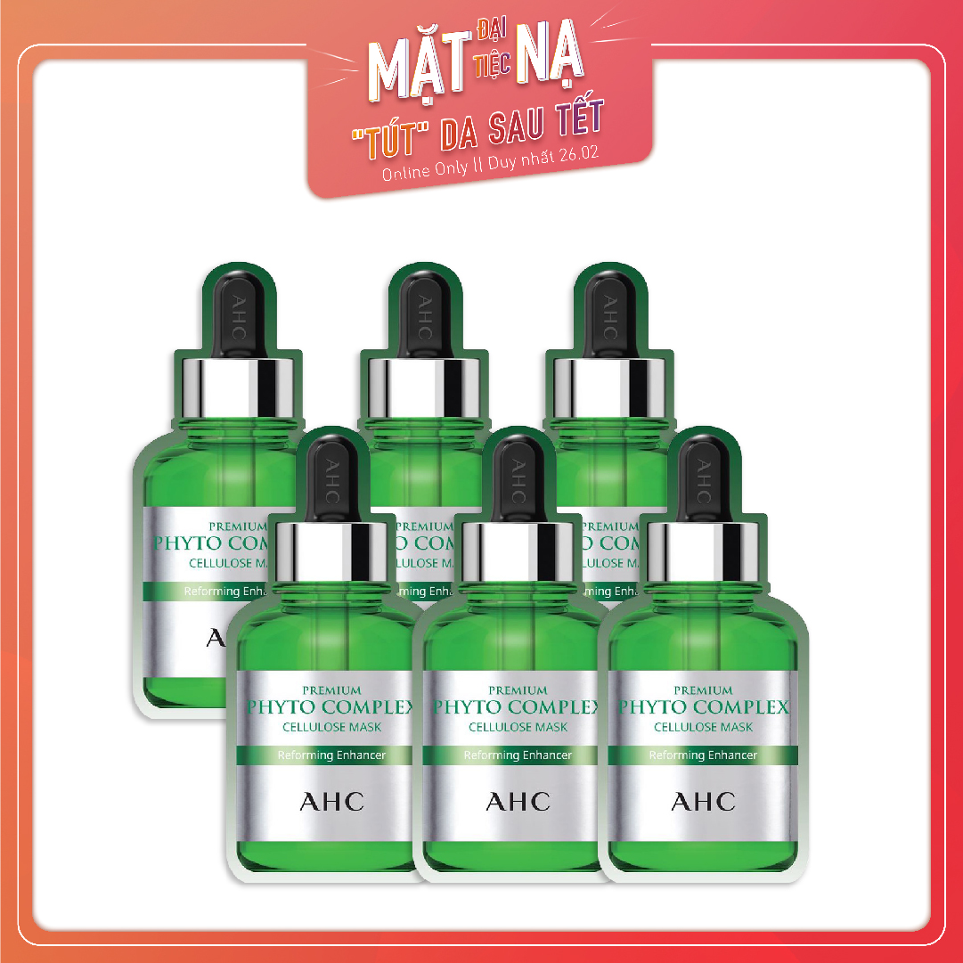 Combo 06 Mặt Nạ Giấy Làm Dịu Phục Hồi Da Ahc Premium Phyto Complex Cellulose (1Pcs)