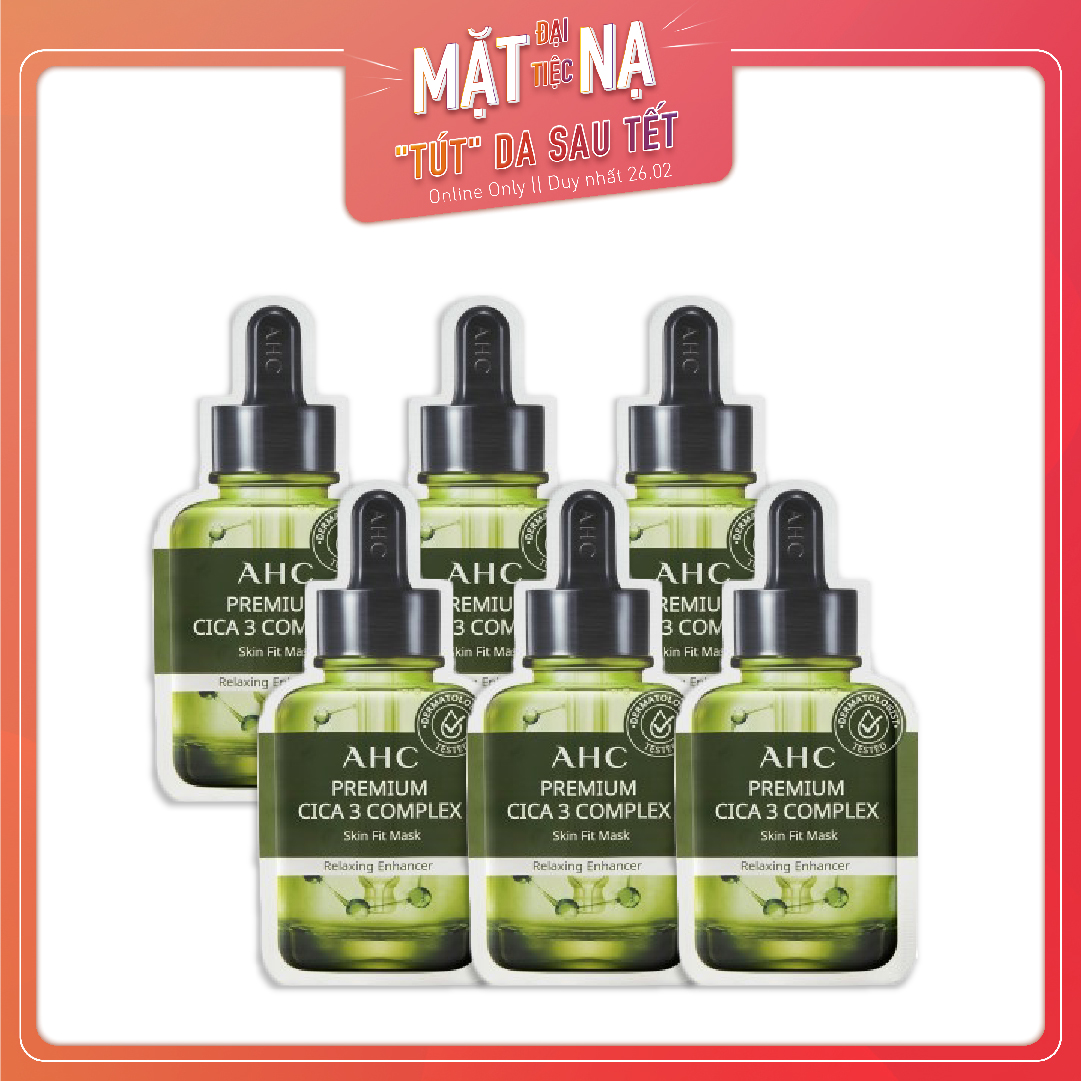Set 06 Mặt Nạ Giấy Phục Hồi Da Ahc Premium Cica - 3 Complex Skin Fit (27Ml)