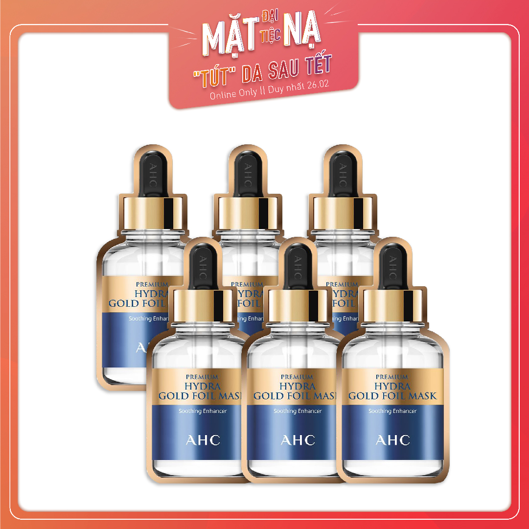 Set 06 Mặt Nạ Vàng Chống Lão Hóa Ahc Prem Hydra Gold Foil