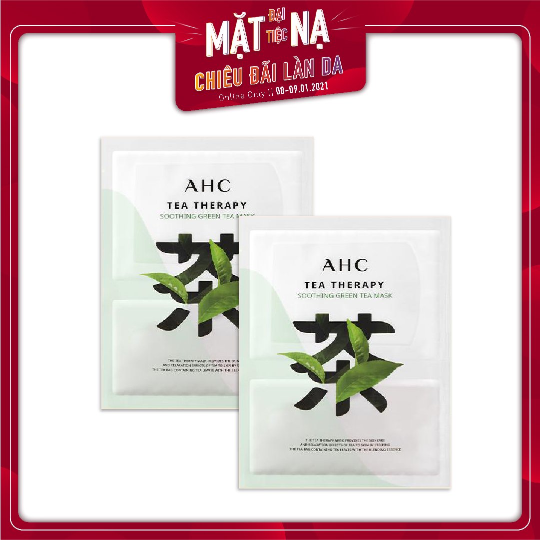 Set 02 Mặt Nạ Trà Xanh Làm Dịu Da Ahc Tea Therapy Soothing Green Tea