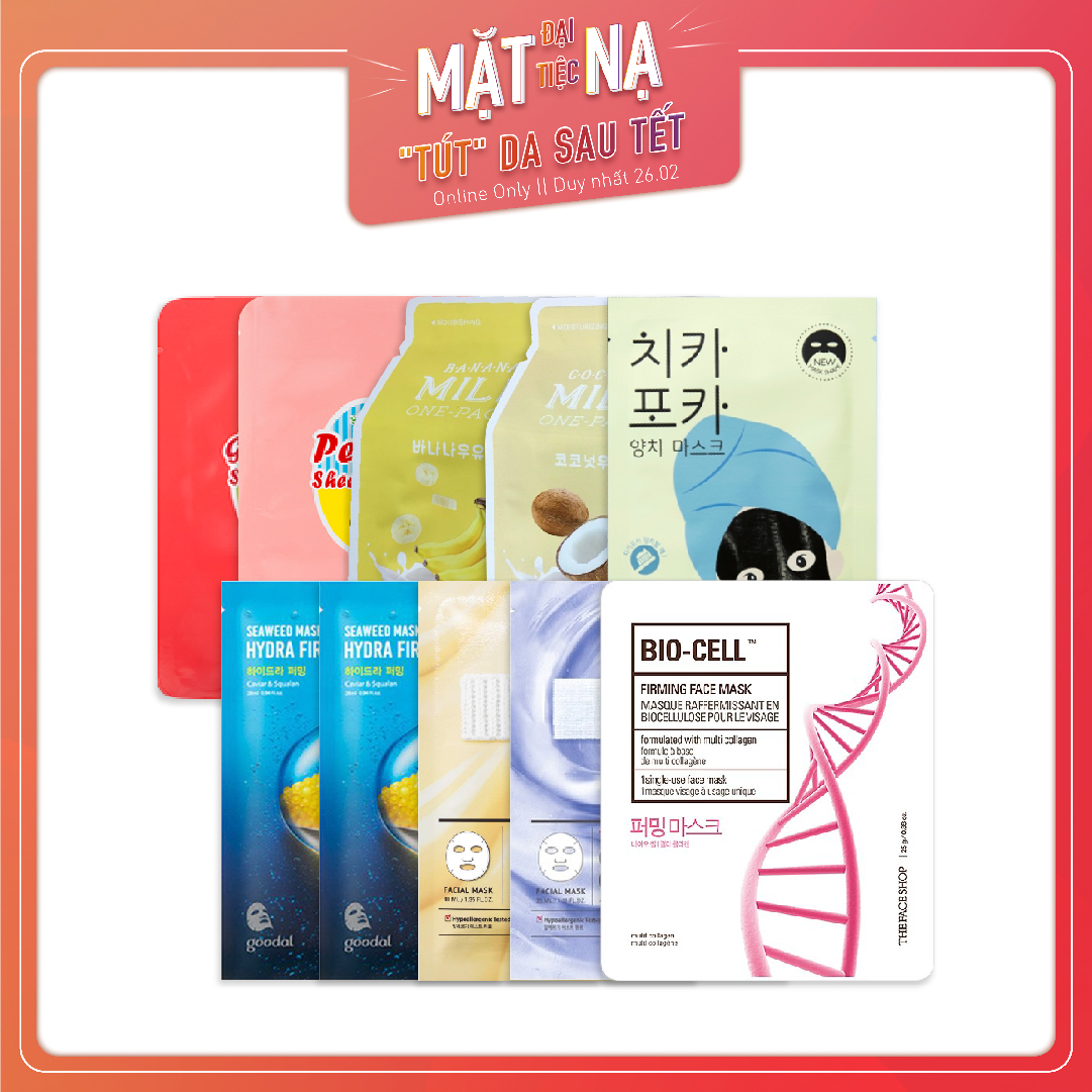 Combo 10 Mặt Nạ Giấy Cấp Ẩm, Dưỡng Da Săn Chắc A'pieu