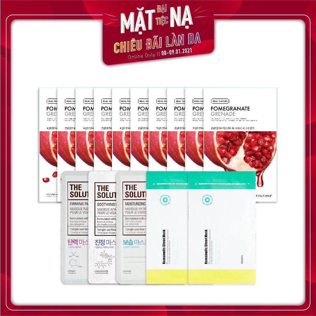 Combo 15 Mặt Nạ Giấy Dưỡng Da Săn Chắc, Mịn Màng Real Nature - A'pieu