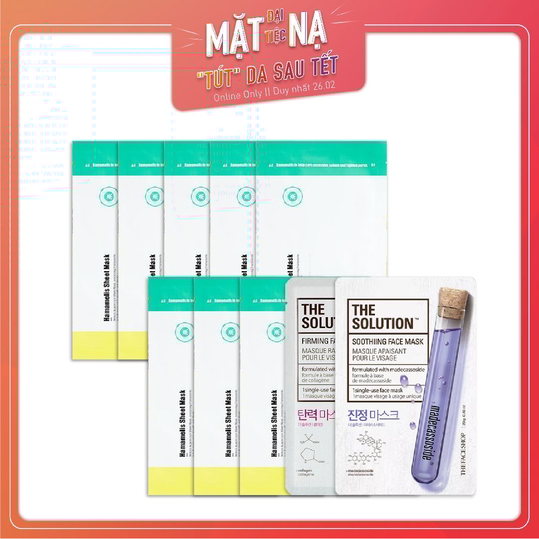 Combo 10 Mặt Nạ Giấy Dưỡng Da Săn Chắc, Mịn Lỗ Chân Lông The Solution - A'pieu