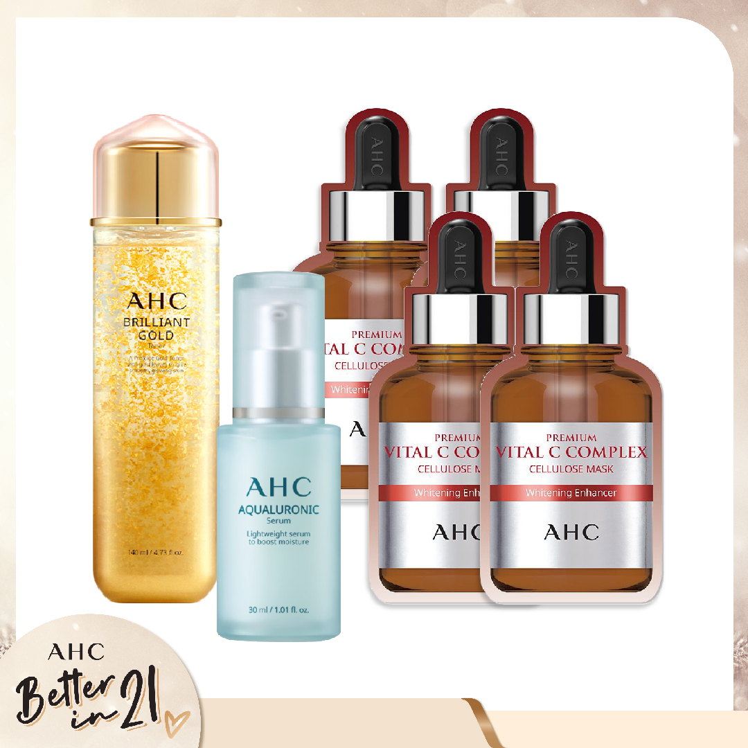 Combo Nước Cân Bằng Chống Lão Hóa Da Ahc Brilliant Gold Toner 140Ml (6Pc)