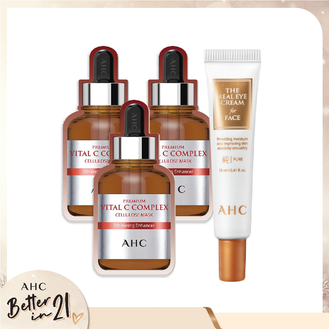 Combo Kem Dưỡng Da Vùng Mắt Trẻ Hóa Ahc The Real Eye Cream (Pure) 60Ml