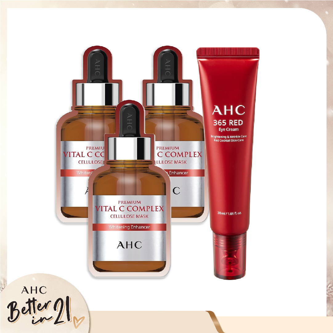 Combo Kem Dưỡng Chống Lão Hóa Da Vùng Mắt Ahc 365 Red Eye Cream 30Ml