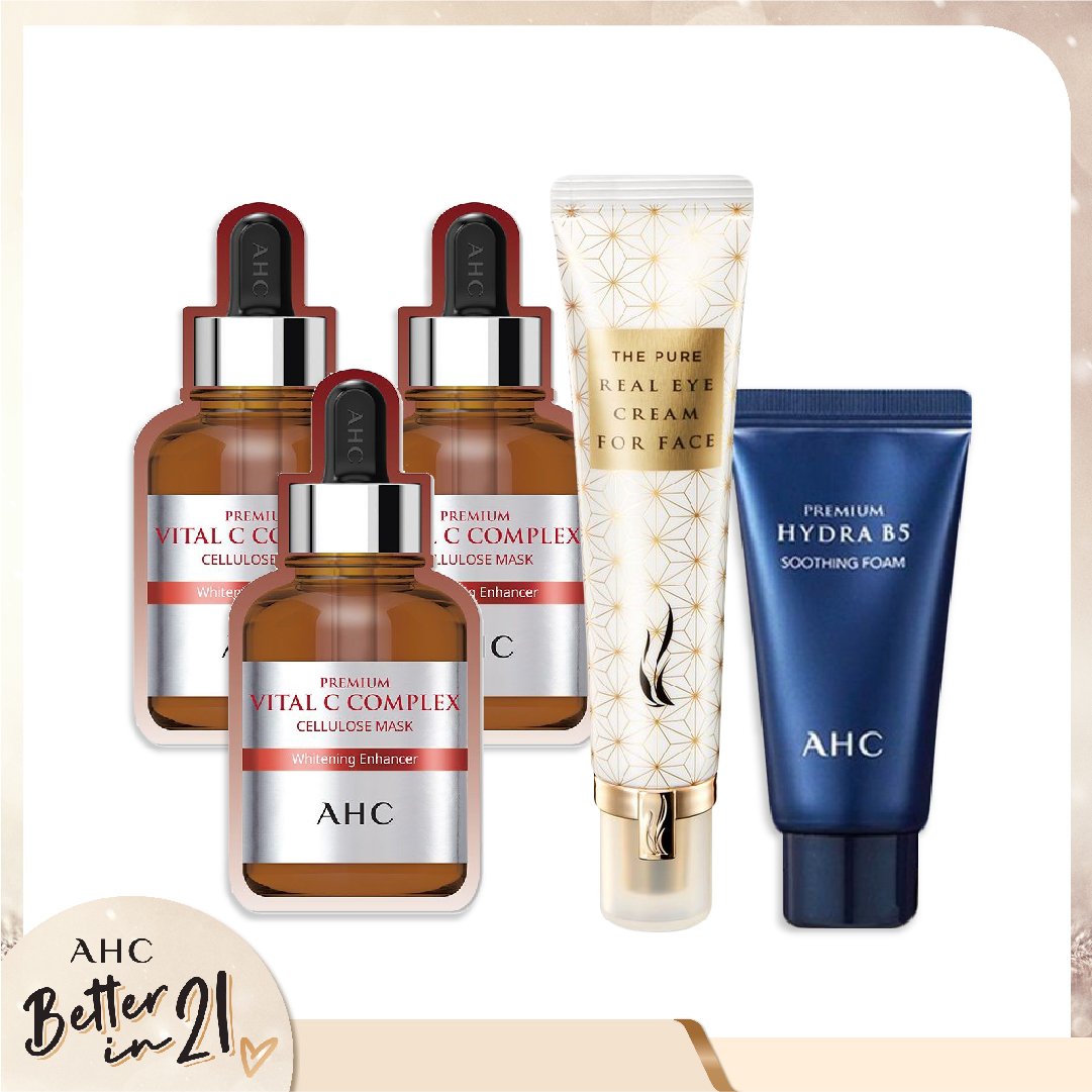 Combo Kem Dưỡng Da Trẻ Hóa Vùng Mắt Ahc The Pure Real Eye Cream 30Ml (5Pc)