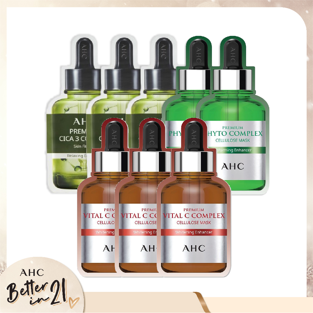 Combo 08 Mặt Nạ Giấy Cấp Ẩm, Phục Hồi Da Sáng Mịn Ahc Premium