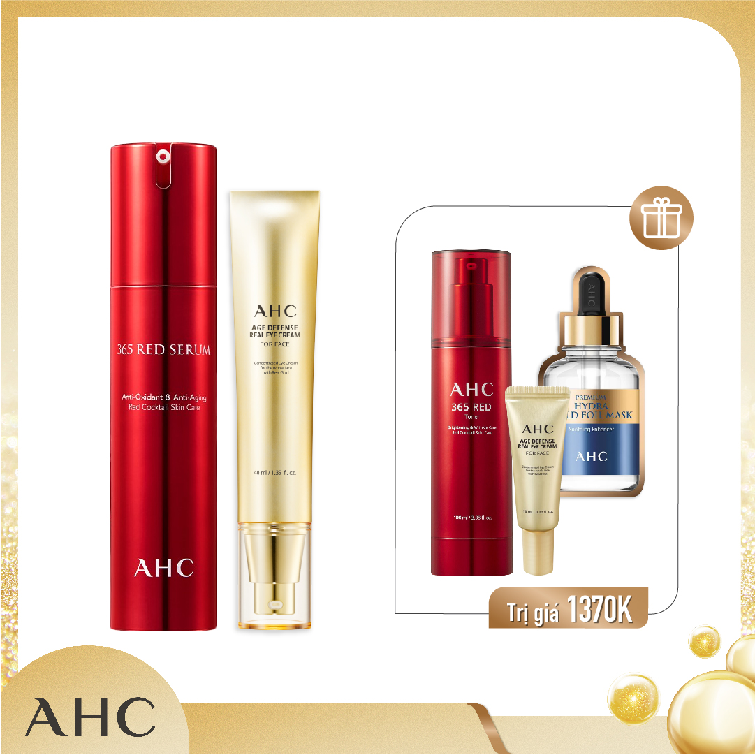 Combo Tinh Chất Chống Lão Hóa & Kem Dưỡng Mắt Ahc Age Defense Real Eye Cream For Face