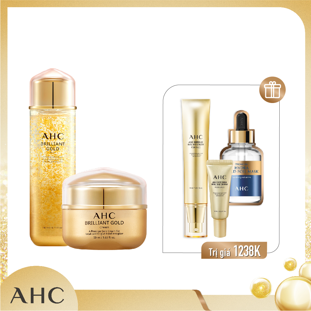 Combo Nước Cân Bằng & Kem Dưỡng Chống Lão Hóa Chuyên Sâu Ahc Brilliant Gold