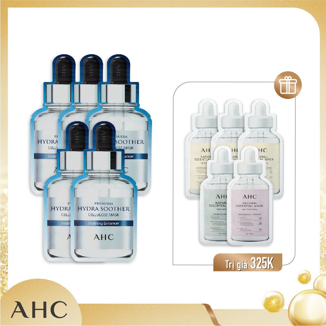 Combo 10 Mặt Nạ Giấy Cấp Ẩm Mịn Mượt Da Ahc Premium Hydra Soother Cellulose