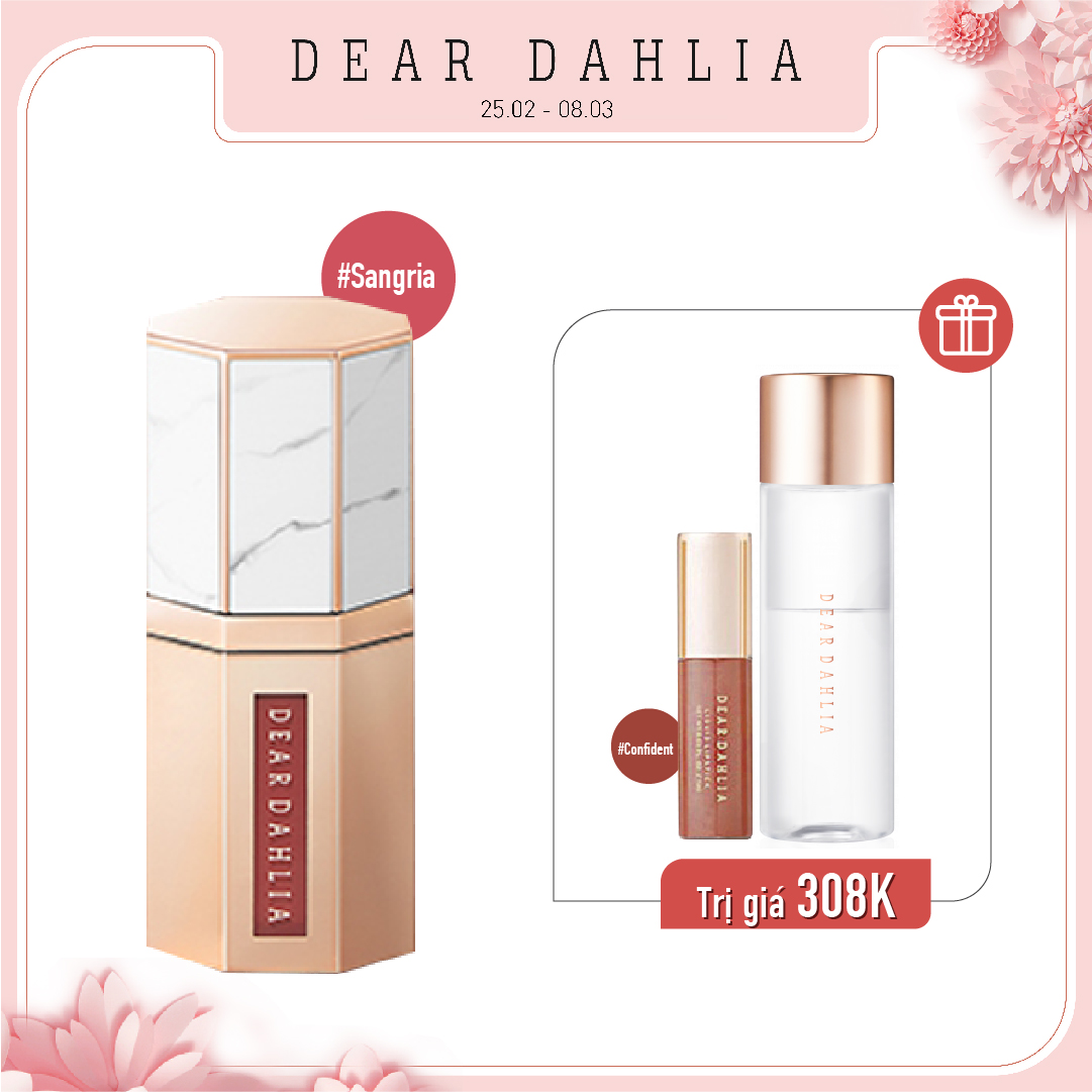 Combo Son Kem Hiệu Ứng Nhung Mịn Dear Dahlia Paradise Dream Velvet Lip Mousse - Sangria (3Pc)
