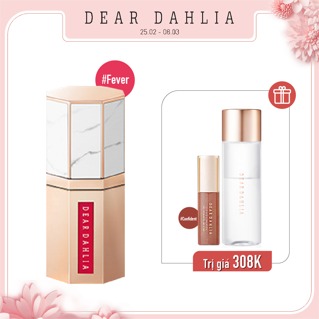 Combo Son Kem Hiệu Ứng Nhung Mịn Dear Dahlia Paradise Dream Velvet Lip Mousse - Fever (3Pc)