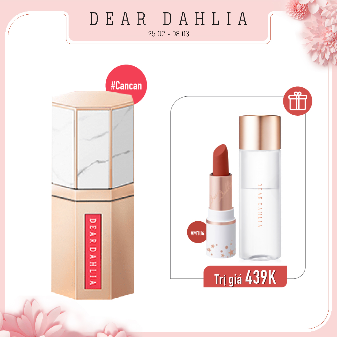 Combo Son Kem Hiệu Ứng Nhung Mịn Dear Dahlia Paradise Dream Velvet Lip Mousse - Cancan (3Pc)