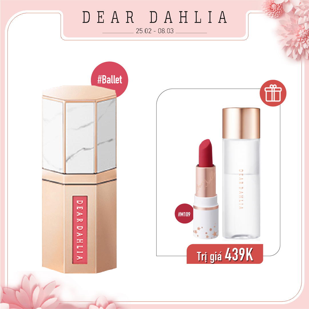 Combo Son Kem Hiệu Ứng Nhung Mịn Dear Dahlia Paradise Dream Velvet Lip Mousse - Ballet (3Pc)