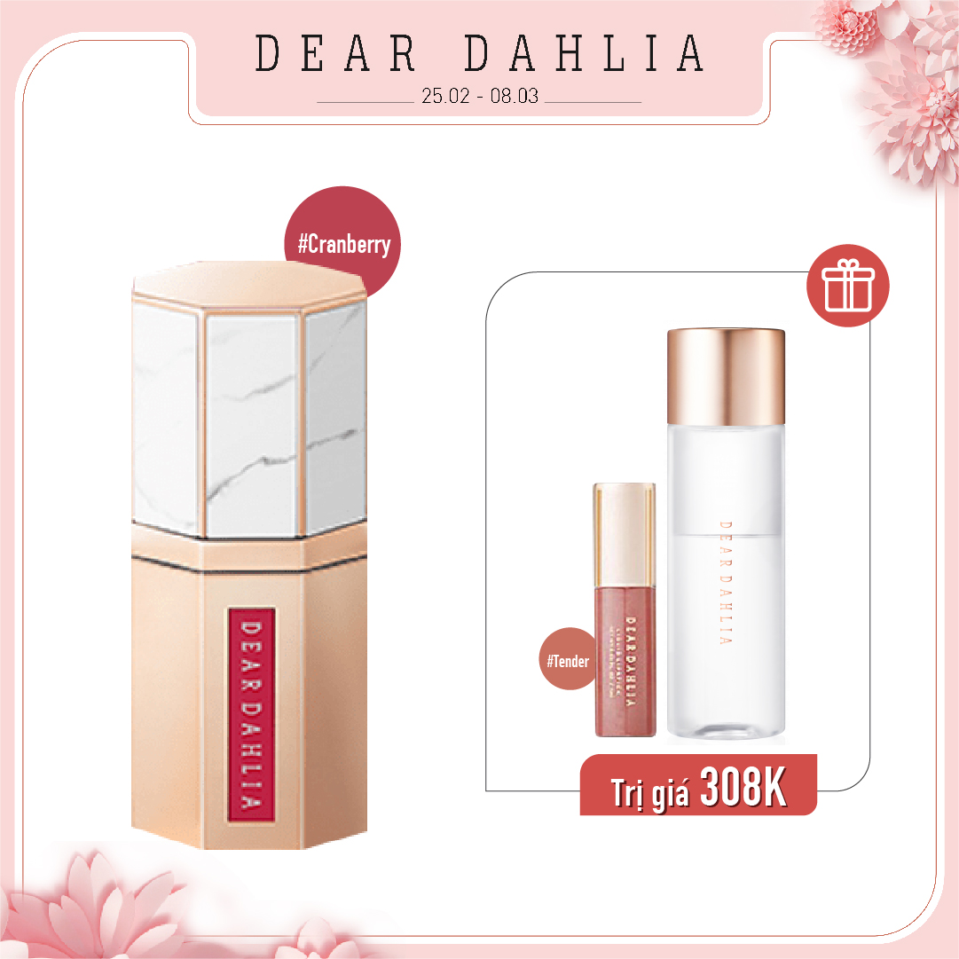 Combo Son Kem Hiệu Ứng Nhung Mịn Dear Dahlia Paradise Dream Velvet Lip Mousse - Cranberry (3Pc)