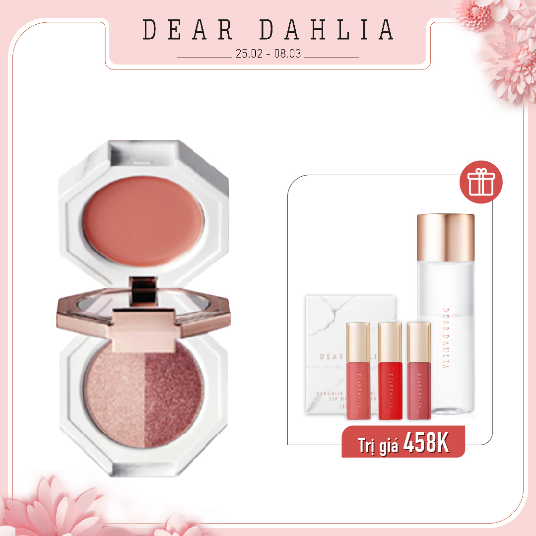 Combo Phấn Mắt Hiệu Ứng Ánh Nhũ Lấp Lánh Dear Dahlia Paradise Dual Palette [Match] Multi - Balm & Eye Shadow Trio Strawberry Crush