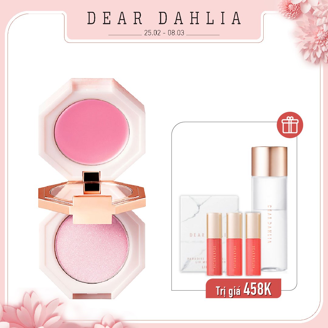 Má Hồng 2 In 1 Dear Dahlia Blooming Edition Paradise Dual Palette Blusher Duo - Mix #Petal Princess (4G)